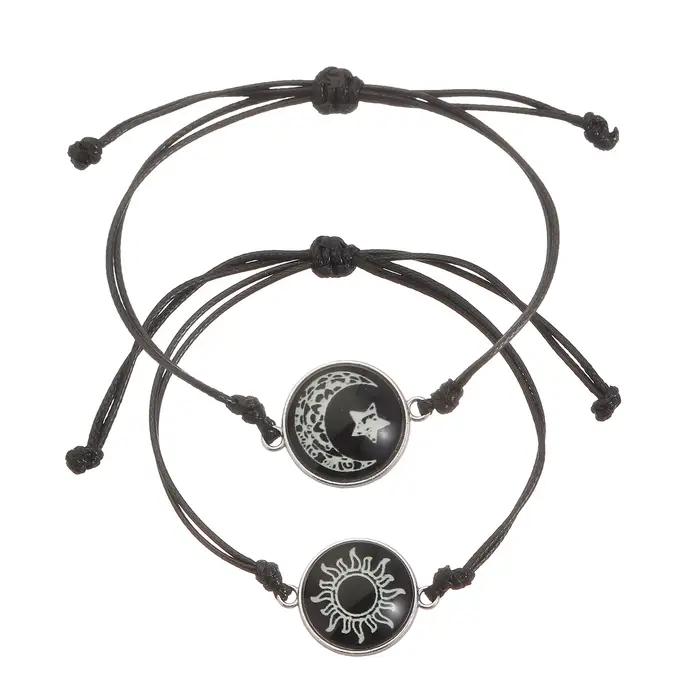 Bracelets tressés simples faits à la main pour Couple, assortis pour femmes, tendance, lumineux, sol