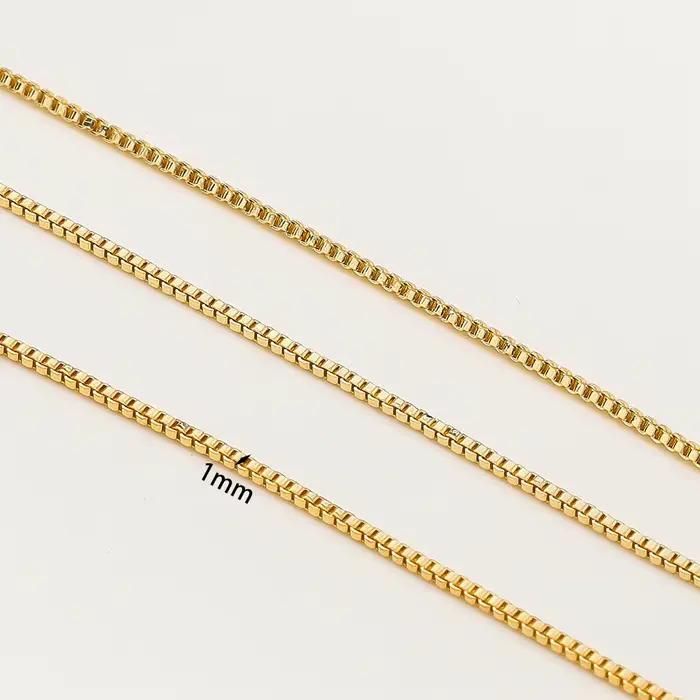 2 pièces/sac 48cm 14K/18K plaqué or venise réglable collier chaîne pour femmes mode classique pendentif