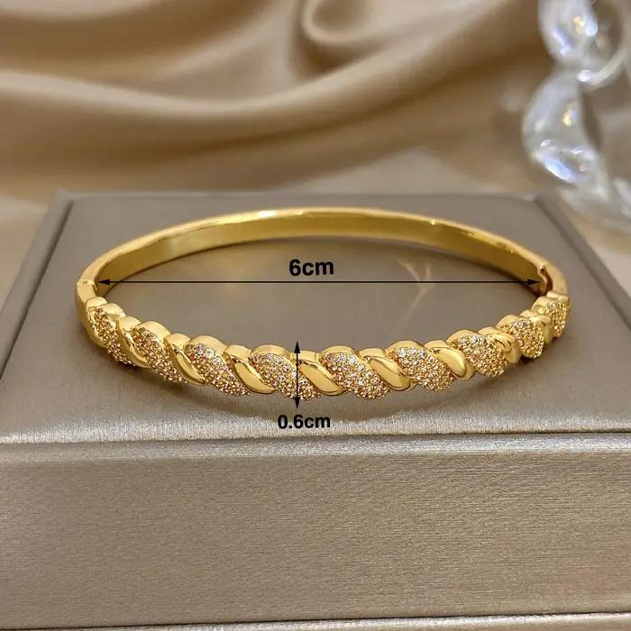 Freetry exquis brillant Zircon plaqué or Bracelets pour femme élégant irrégulier rond printemps ouvert bracelet de luxe bijoux cadeau