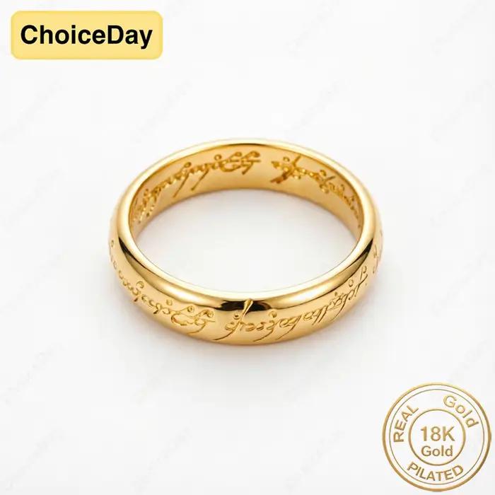 Bague en or plaqué 18 carats avec lettre gravée alliance de mariage pour femmes occasions spéciales fiançailles elegant geometrique