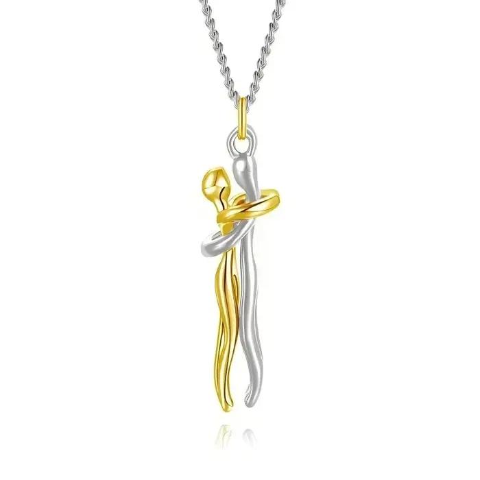 Collier bicolore 2025 en acier inoxydable avec pendentif détachable Mère et Enfant, bijoux DIY pour occasions spéciales en famille