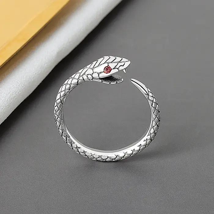 Bague serpent géométrique en argent pour femme élégante occassions spéciales soirée fête alliance mariage