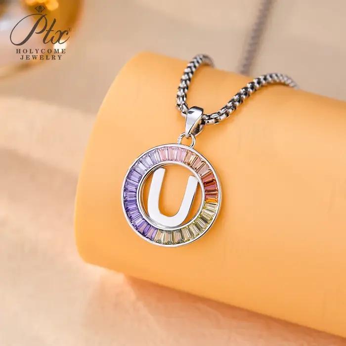 Collier pendentif 26 lettres plaqué argent 925