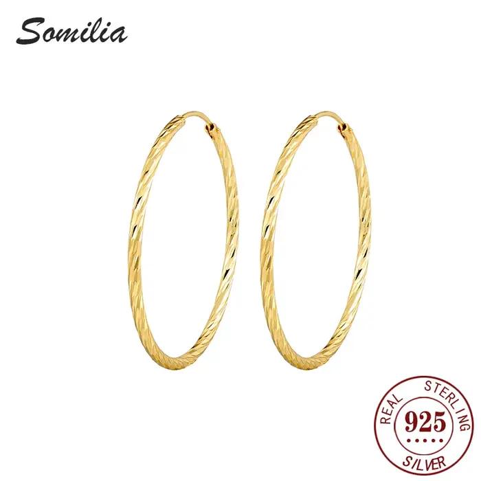 Boucles d'oreilles créoles en argent sterling classiques pour femmes et hommes occasions spéciales mariage fête cadeau