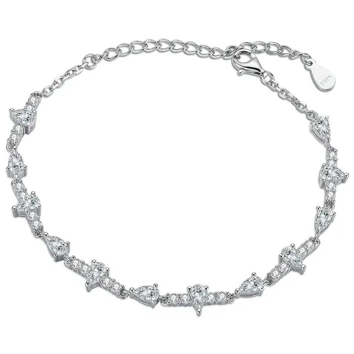 Vinregem laboratoire créé saphir pierres précieuses mode Bracelets bracelet 100% 925 en argent Sterl