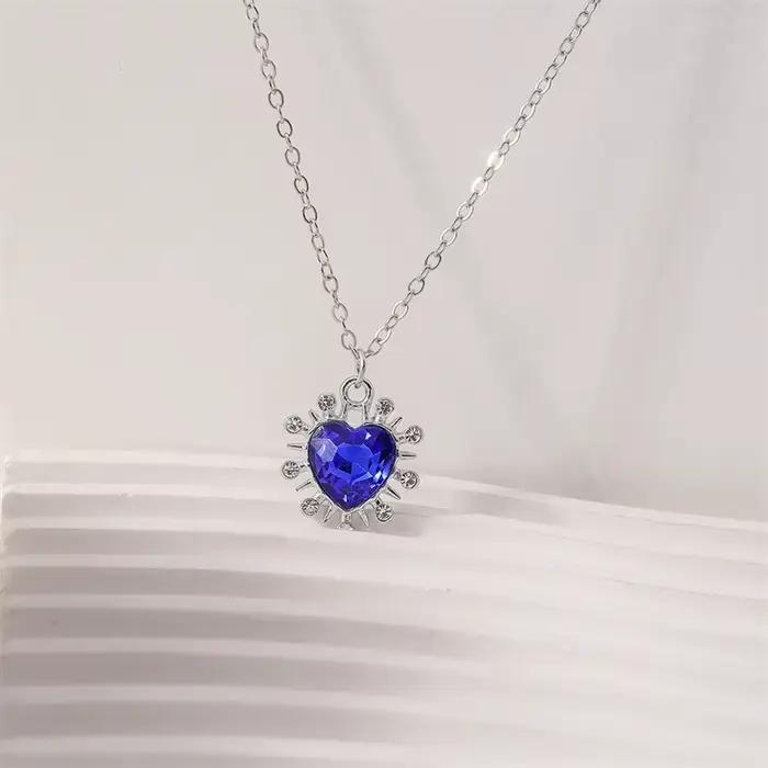 Aihua nouveau Titanic coeur d'océan bleu amour pour toujours pendentif collier pour femmes filles fête Festival bijoux cadeaux