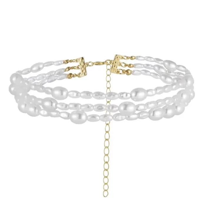 Collier ras du cou en Imitation de perles pour femmes, Simple, Baroque, chaîne de perles, tempérament élégant, bijoux de fête de mariage, nouvelle collection 2024