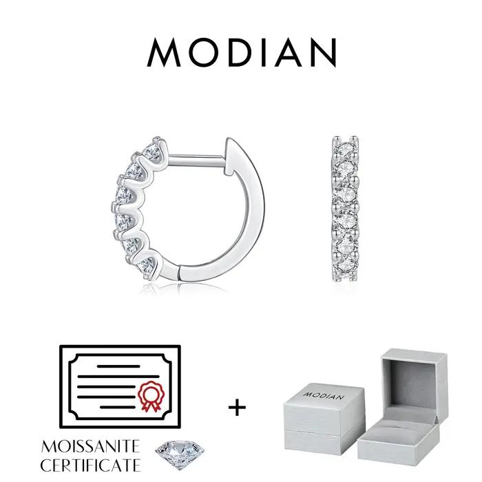 Boucles d'oreilles créoles en argent sterling 925 serties de Moissonite pour femmes occasions spéciales mariage élégantes à offrir