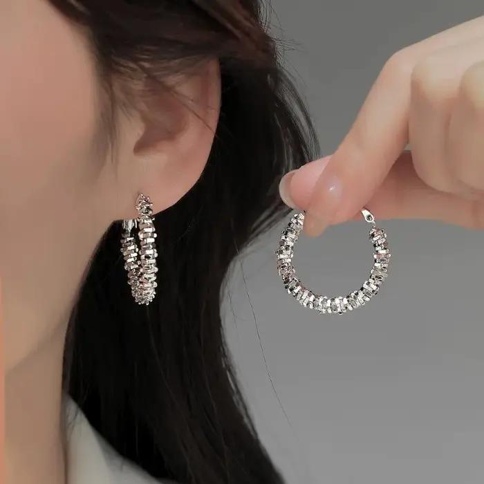 Boucles d'oreilles en argent Sterling 925 pour femmes, or brillant, pierre dorée, bijoux tendance po