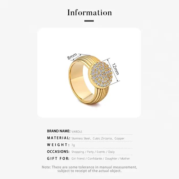 Bagues en Zircon Rose Plaqué Or 18K pour Femme – Bijoux Tendance Minimalistes de Luxe pour Quotidien et Soirées – Cadeau Idéal