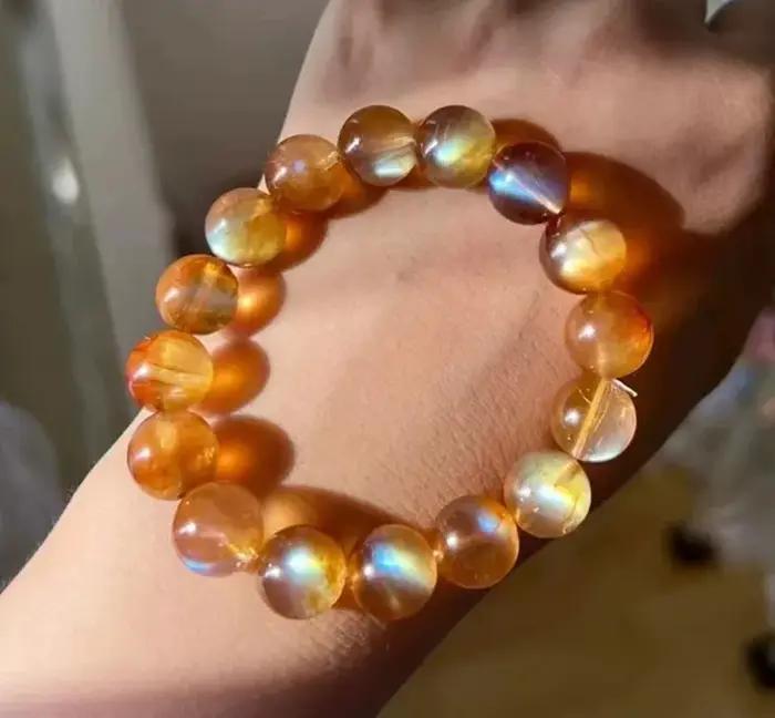 Bracelet en Pierres Précieuses d'Andésine Orange Naturelle