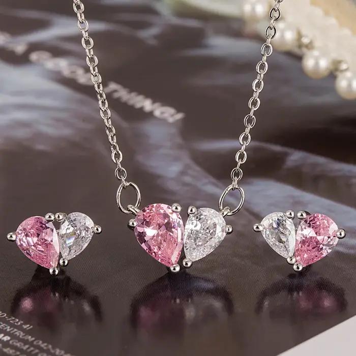 Ensemble de bijoux en argent regardé 925 pour femme