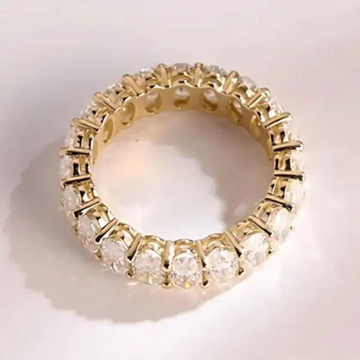 Bague d'éternité en moissanite certifiée Lnngy