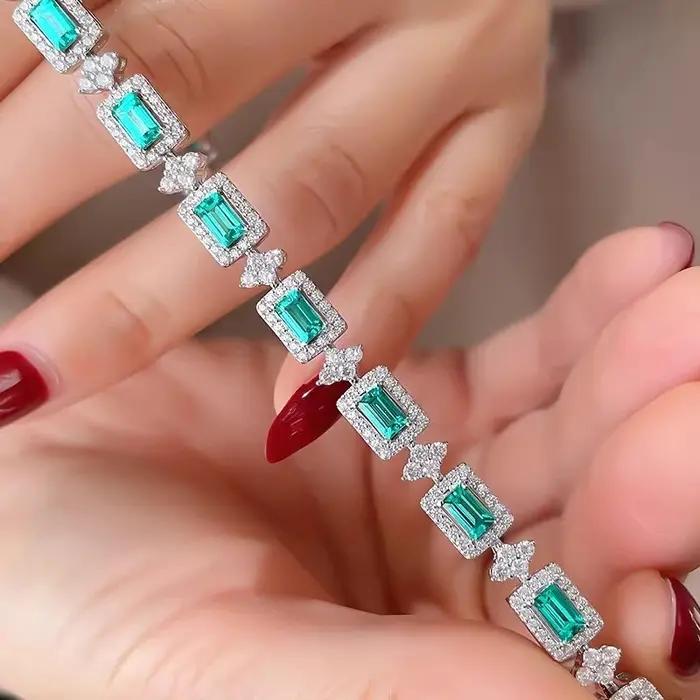 Bracelet en silver sterling serti de zirconium blanc avec certificat pour femmes style punk et occasions spéciales