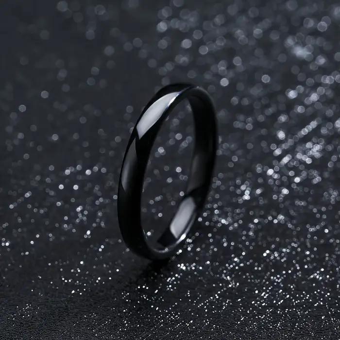 Bague en céramique empilable ultra-fine de 3 mm pour femme, minimaliste, unie, alliance, noir, blanc, rose, vert, bague de promesse, hypoallergénique
