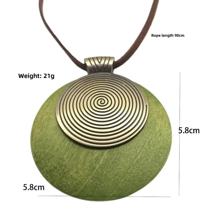 Collier long en coton et lin de style ethnique vintage pour femme