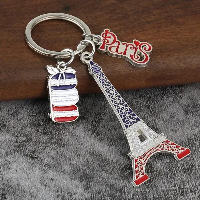 Porte-clés tour Eiffel créatif en métal, pendentif Arc de Triomphe de Paris, ornement de sac à main, accessoires de bibelot de voiture