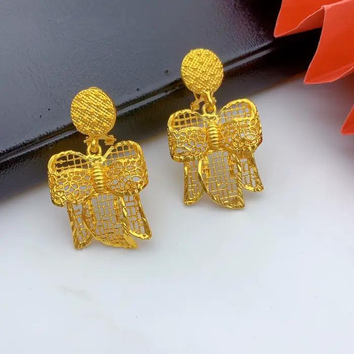 Ensemble de bijoux de luxe pour femmes, collier et boucles d'oreilles plaqués or 24 carats, ensemble indien éthiopien, cadeaux de fête de mariage, dubaï