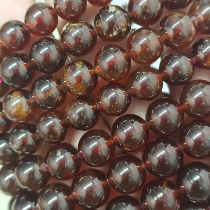 Brésil 100% AAA naturel rouge Orange grenat perles rondes Bracelet collier janvier pierre de naissance