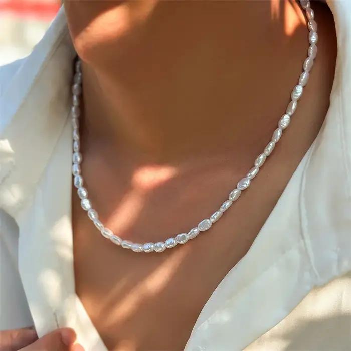 Collier de perles aliennes baroques pour hommes et femmes, collier tendance et haut de gamme, access