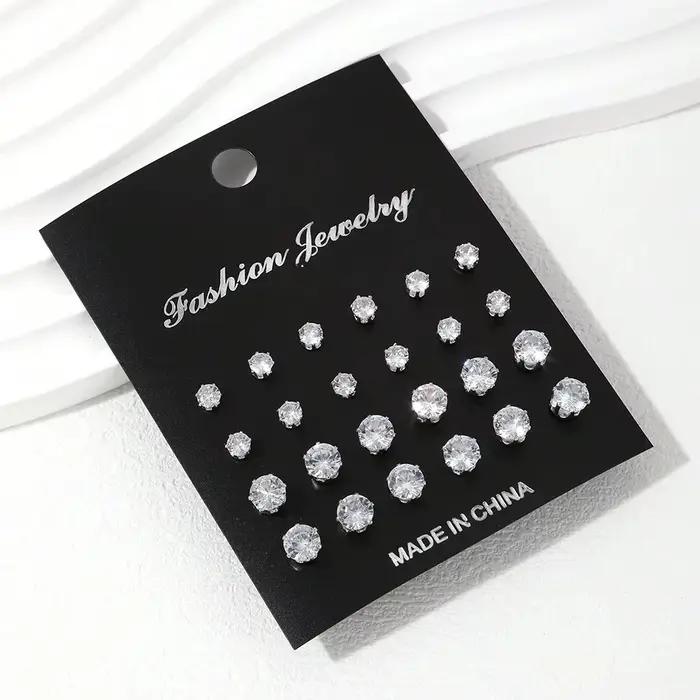 Boucles d'oreilles en zircon brillant pour femmes et hommes occasions spéciales partys mariages anniversaires voyages quotidien elegant chic geometric design