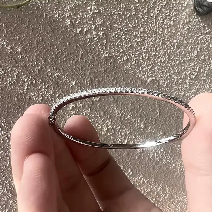 Marque chaude pur 925 bijoux en argent Sterling pour les femmes bracelet en or Rose diamant bracelet