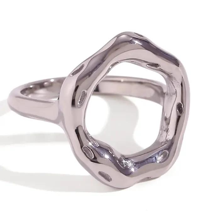 E.B.belle-Bague en titane plaqué or pour femme
