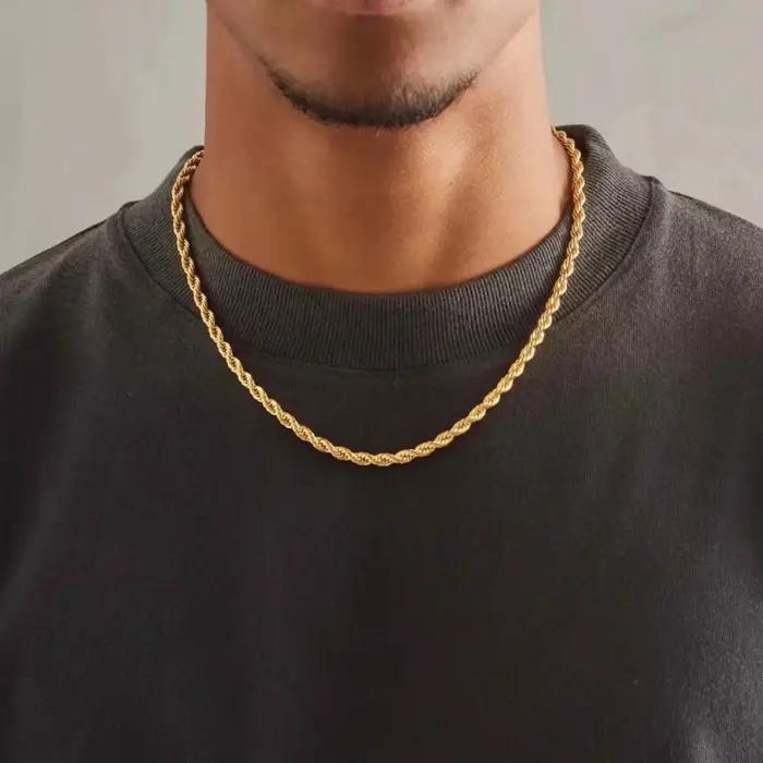 Collier en argent sterling 925 avec chaîne en or 18 carats pour mariage et événements spéciaux femmes hommes