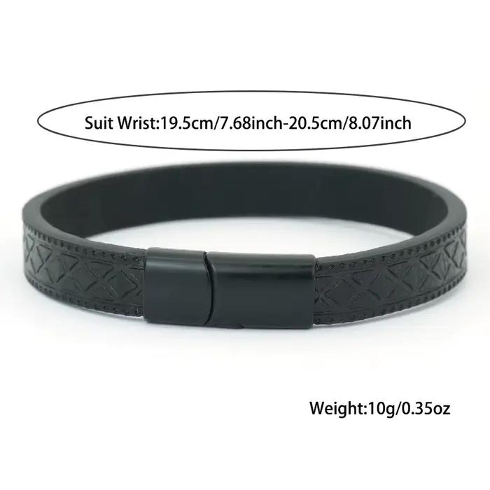Bracelet en cuir pour hommes design vintage breloque motif géométrique fermoir aimant style de rue occasion spéciale