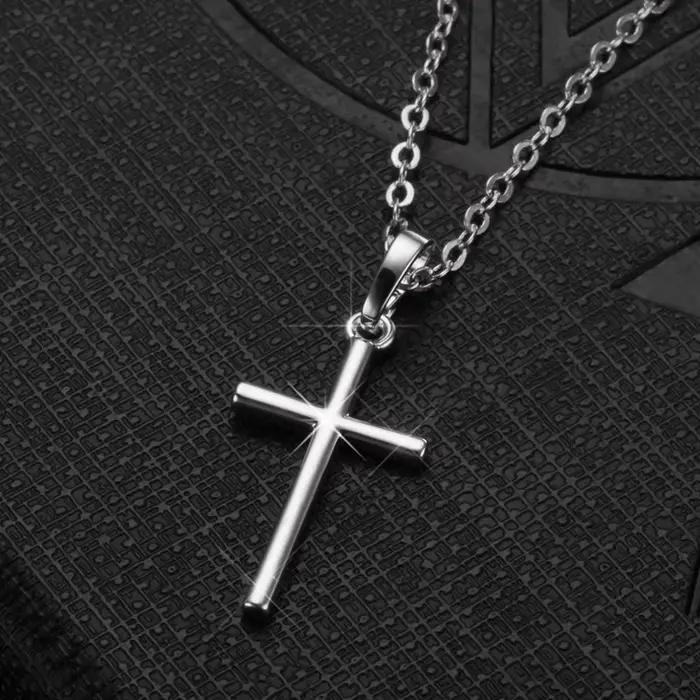 Collier croix de Jésus Christ plaqué argent pour homme et femme occasionnelle cérémonie religieuse et événement festive