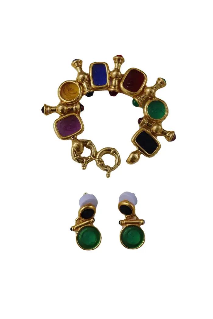 Vintage Camellia Quartz Ring and Bracelet