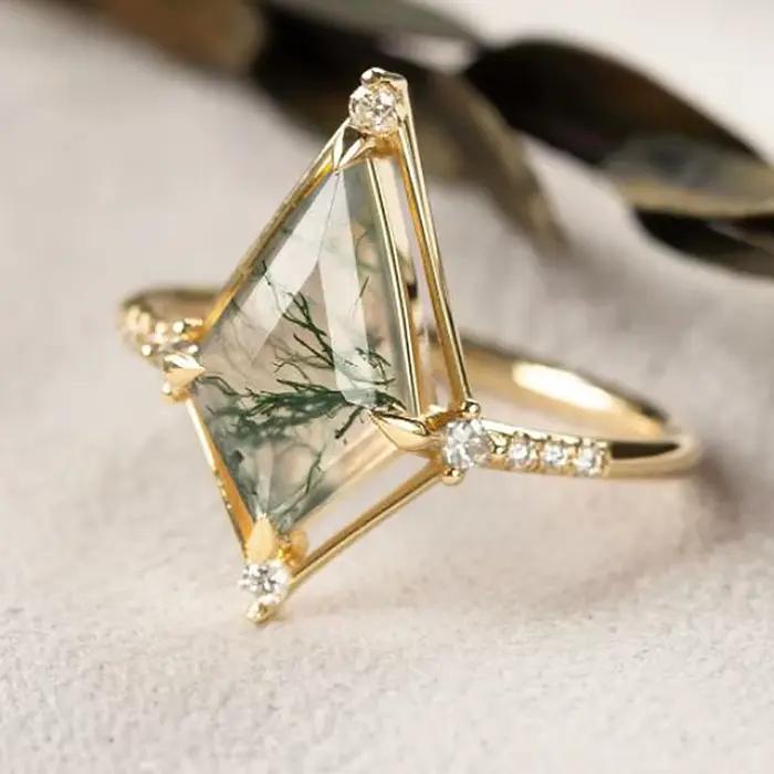 Bague vintage en pierre précieuse naturelle pour femme