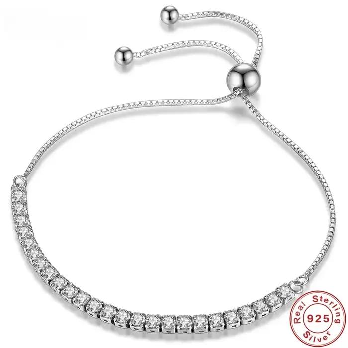 Bracelet en argent Sterling 925 Vera élégant pour femmes romantique et classique pour occasions spéciales et tous les jours