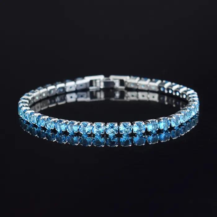 Bracelet Tennis Zircon Incrusté 4mm LENNIK Classique pour Femmes Occasions Spéciales Robuste Élégant Multicolore