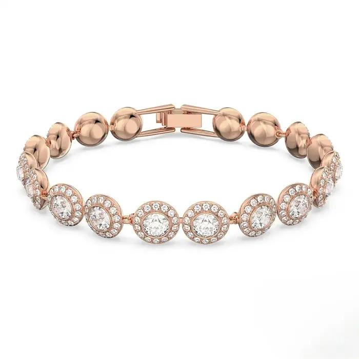 Ensemble Collier, Boucles d'Oreilles et Bracelet en Cristal Rond Diamanté Roman Holiday Classic Happiness