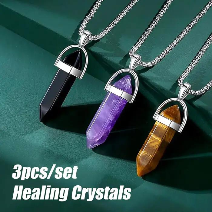 Collier en pierre précieuse obsidienne noire avec chaîne cristal pour femmes occasions spéciales recharge spirituelle quartz tig alanding yst