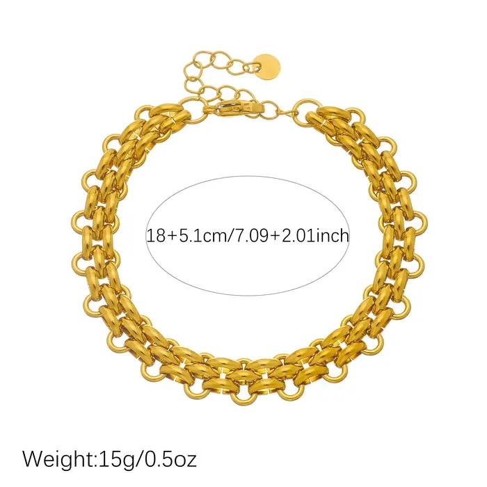 DIEYURO Bracelet Chunky Plaqué Or 18K Style Hip Hop Audacieux pour Femme, Chaîne de Main Épaisse en Acier Inoxydable Étanche, Bijou Cadeau