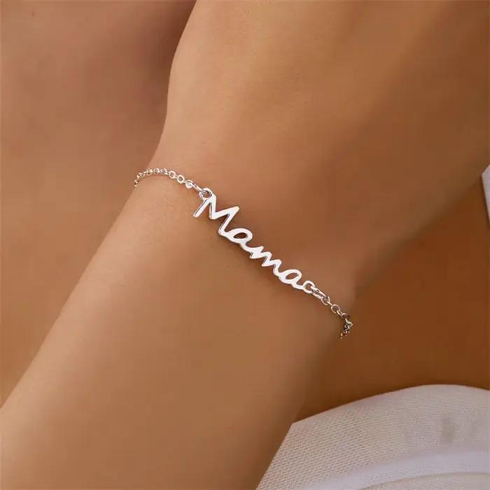 Bracelet à breloques Simple lettre maman pour femmes