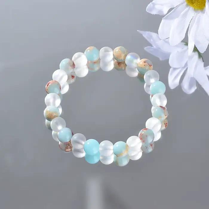 Bracelet de perles Aura Quartz et sédiments océaniques