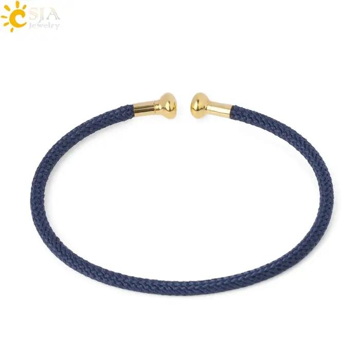 CSJA couleur or fil Wrap ouvert manchette Bracelets rouge noir vert acier Bracelet minimalisme Bracelet sur la main bricolage bijoux faits à la main G839