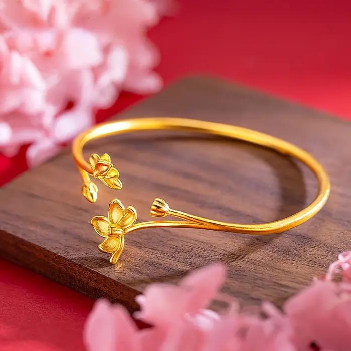 Bracelet en or 18k pour femme mariage engagement anniversaire quotidien élégant cadeau de luxe