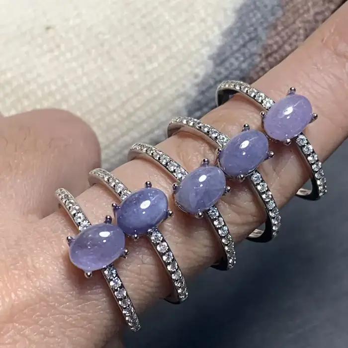 Bague en Tanzanite Naturelle 46, Bague Ajustable pour Femme, Bijoux pour Femme, Cadeau, Vente en Gro