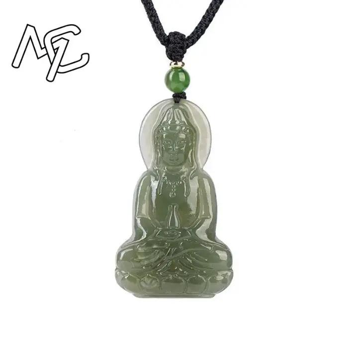 Collier pendentif tête de Guanyin en jade bijoux naturels pour femmes occasions spéciales cadeau traditionnel élégant