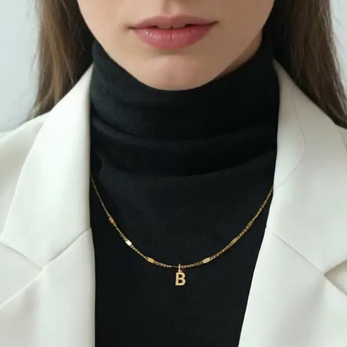 Collier personnalisé avec pendentif initial, acier inoxydable, collier pour femmes, tracker d'humeur, bijoux de mode, cadeau d'anniversaire, occasions spéciales