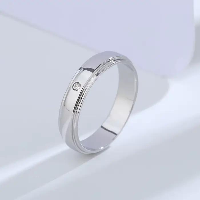 Buyee 925 bague de couple en argent Sterling blanc Zircon