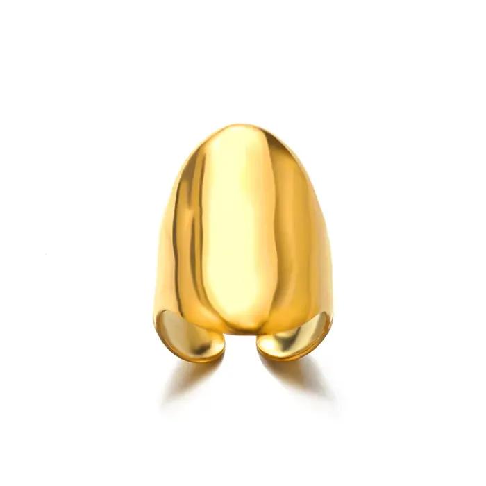 Bagues en acier inoxydable 316L pour femmes, couleur or, anneau ouvert géométrique multicouche, Vintage, étanche, bijoux esthétiques de mariage, cadeau