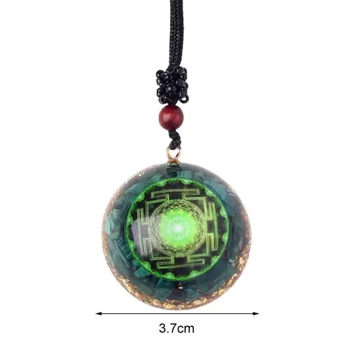 Collier en cristal de malachite naturelle