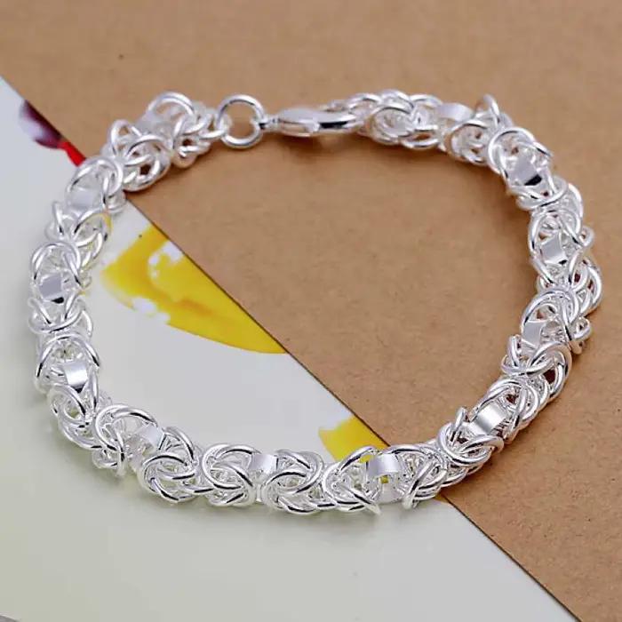 Bracelets plaqués argent 925 pour femmes, chaîne épaisse torsadée, bijoux de mariage Vintage pour po