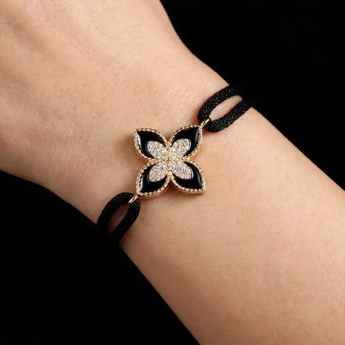 Bracelet plaqué or 18 carats avec trèfle en zircone cubique pour femmes, cadeau idéal pour occasions spéciales, élégant et symbolique