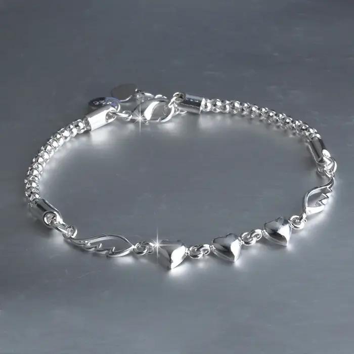 Bracelet à brins en argent sterling 925 motif perle de raisin pour femme et homme